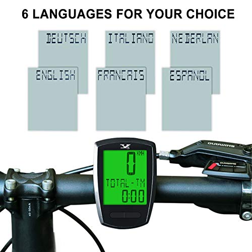 KASTEWILL Inalámbrico Cuentakilómetros de Bicicleta Impermeable Bici Velocímetro de Bicicleta con Español 23 Funciones con LCD Iluminar Computadora para Bicicleta Ciclocomputadores Odómetro Podómetro KASTEWILL Inalámbrico Cuentakilómetros de Bicicleta Impermeable Bici Velocímetro de Bicicleta con Español 23 Funciones con LCD Iluminar Computadora para Bicicleta Ciclocomputadores Odómetro Podómetro