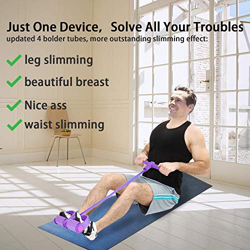 KATELUO 4 Tubos Cuerda de Tensión Multifunción, Elástico Pedal de pie Banda de Entrenamiento para Yoga, Culturismo, Fitness, Dominadas, Crujidos, etc KATELUO 4 Tubos Cuerda de Tensión Multifunción, Elástico Pedal de pie Banda de Entrenamiento para Yoga, Culturismo, Fitness, Dominadas, Crujidos, etc