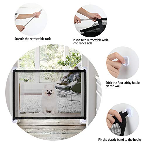 KATELUO Puerta Mágica para Perros, Magic Gate Dog, Puerta Mágica para Perros, para Mascotas, Adecuado para Perros, Gatos, Pasillos, Cocinas, Dormitorios, Escaleras. (110 x 72cm) KATELUO Puerta Mágica para Perros, Magic Gate Dog, Puerta Mágica para Perros, para Mascotas, Adecuado para Perros, Gatos, Pasillos, Cocinas, Dormitorios, Escaleras. (110 x 72cm)