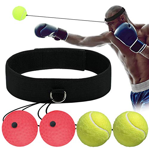 KATELUO Reflex de Boxeo, Pelota Entrenamiento de Reflejos Boxeo, Bola de Cabeza de Boxeo, Adecuado para Adultos y niños, el Mejor Equipo de Boxeo para coordinación Ojo-Mano y Fitness KATELUO Reflex de Boxeo, Pelota Entrenamiento de Reflejos Boxeo, Bola de Cabeza de Boxeo, Adecuado para Adultos y niños, el Mejor Equipo de Boxeo para coordinación Ojo-Mano y Fitness