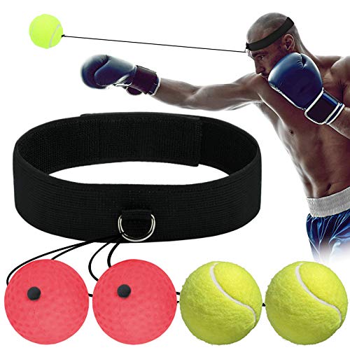 KATELUO Reflex de Boxeo, Pelota Entrenamiento de Reflejos Boxeo, Bola de Cabeza de Boxeo, Adecuado para Adultos y niños, el Mejor Equipo de Boxeo para coordinación Ojo-Mano y Fitness