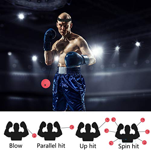 KATELUO Reflex de Boxeo, Pelota Entrenamiento de Reflejos Boxeo, Bola de Cabeza de Boxeo, Adecuado para Adultos y niños, el Mejor Equipo de Boxeo para coordinación Ojo-Mano y Fitness