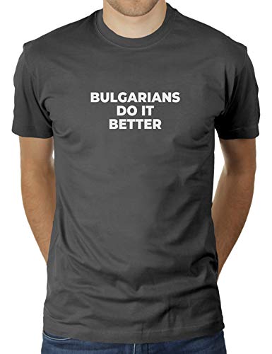 KaterLikoli - Camiseta para hombre, diseño de búlgaro antracita S