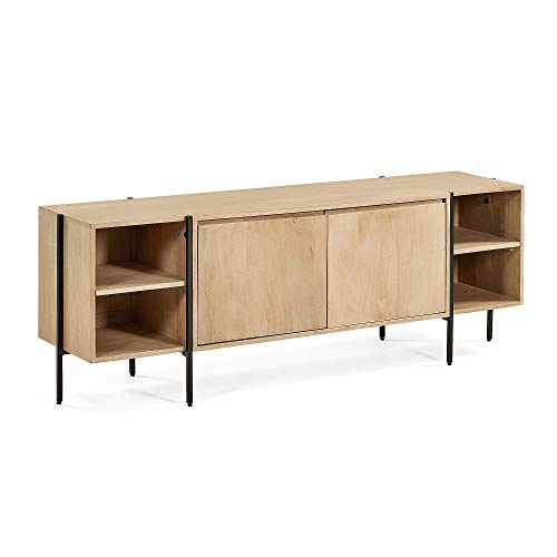 Kave Home - Mueble TV Palmia 160 x 56 cm de Madera de Mango y Patas de Metal en Negro Kave Home - Mueble TV Palmia 160 x 56 cm de Madera de Mango y Patas de Metal en Negro
