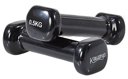 Kawanyo Mancuernas de vinilo, un par de 2 unidades, para entrenamiento de fuerza, gimnasia y ejercicio, pequeñas mancuernas resistentes, 2 x 0,5 kg. Kawanyo Mancuernas de vinilo, un par de 2 unidades, para entrenamiento de fuerza, gimnasia y ejercicio, pequeñas mancuernas resistentes, 2 x 0,5 kg.