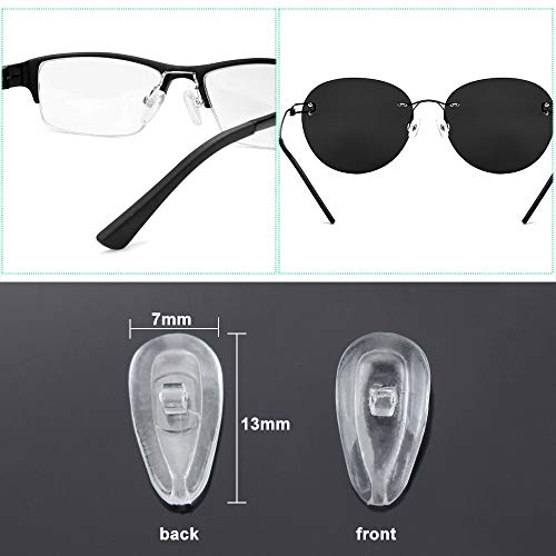 Kbnian Kit de Reparación de Gafas 10 pares de Almohadillas de Silicona para Nariz de Gafas Herramienta de Reparación de Piezas de Kit para Gafas, Gafas de sol Kbnian Kit de Reparación de Gafas 10 pares de Almohadillas de Silicona para Nariz de Gafas Herramienta de Reparación de Piezas de Kit para Gafas, Gafas de sol