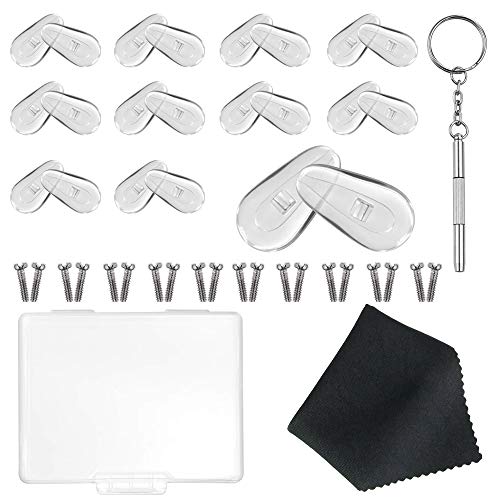 Kbnian Kit de Reparación de Gafas 10 pares de Almohadillas de Silicona para Nariz de Gafas Herramienta de Reparación de Piezas de Kit para Gafas, Gafas de sol Kbnian Kit de Reparación de Gafas 10 pares de Almohadillas de Silicona para Nariz de Gafas Herramienta de Reparación de Piezas de Kit para Gafas, Gafas de sol