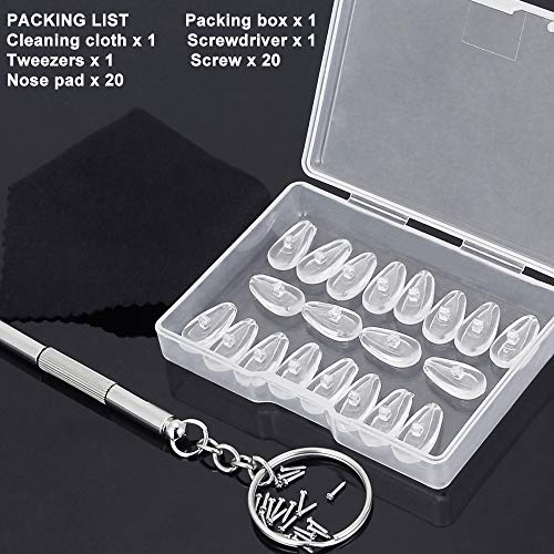 Kbnian Kit de Reparación de Gafas 10 pares de Almohadillas de Silicona para Nariz de Gafas Herramienta de Reparación de Piezas de Kit para Gafas, Gafas de sol Kbnian Kit de Reparación de Gafas 10 pares de Almohadillas de Silicona para Nariz de Gafas Herramienta de Reparación de Piezas de Kit para Gafas, Gafas de sol