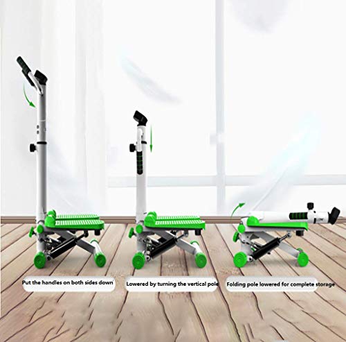 KDJJH Stepper Fitness, Ajustable Stepper con Manillar Mini Stepper Máquina de Step Swing Máquinas de Step para Fitness Multifuncional con Pantalla LCD MáQuina de Eje,Black_39x32x96cm/13x13x38inch