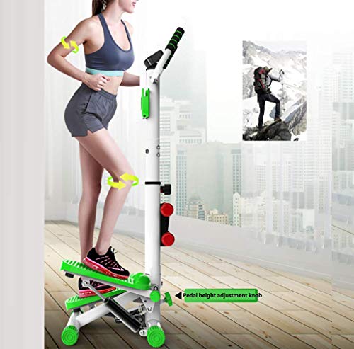 KDJJH Stepper Fitness, Ajustable Stepper con Manillar Mini Stepper Máquina de Step Swing Máquinas de Step para Fitness Multifuncional con Pantalla LCD MáQuina de Eje,Black_39x32x96cm/13x13x38inch