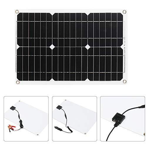 Kecheer Kit de panel solar 18W 12V,Módulo monocristalino fuera de la red Kits de cable de conexión