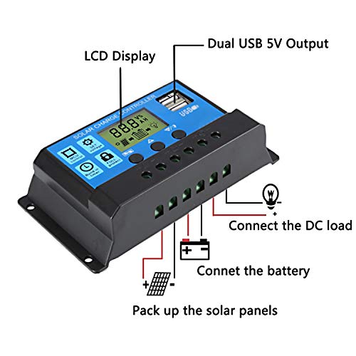 Kecheer Kit de panel solar 18W 12V,Módulo monocristalino fuera de la red Kits de cable de conexión