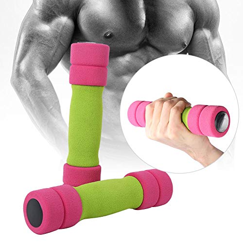 Keenso Fitness Mancuernas, 6 LB Portátil Mujer Mancuernas Espuma Hierro Fundido Entrenamiento de Levantamiento de Pesas para el hogar Fitness Gym Ejercicio