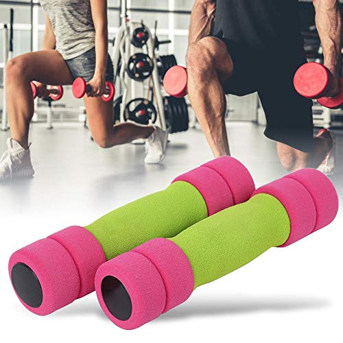 Keenso Fitness Mancuernas, 6 LB Portátil Mujer Mancuernas Espuma Hierro Fundido Entrenamiento de Levantamiento de Pesas para el hogar Fitness Gym Ejercicio