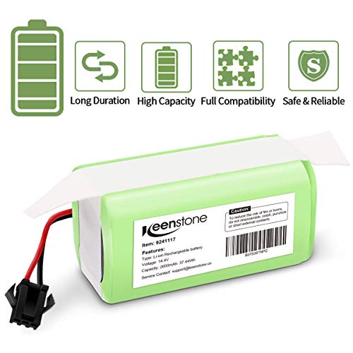 Keenstone Batería de Reemplazo para Conga Excellence 990, 14.4V 2600mah Li-Ion, Compatible con Conga Excellence 990 950 1090 DEEBOT N79S N79 Eufy RoboVac 11 11S 30 30C 12 35C IKOHS NETBOT S14 S15