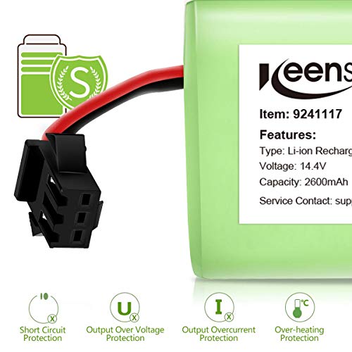 Keenstone Batería de Reemplazo para Conga Excellence 990, 14.4V 2600mah Li-Ion, Compatible con Conga Excellence 990 950 1090 DEEBOT N79S N79 Eufy RoboVac 11 11S 30 30C 12 35C IKOHS NETBOT S14 S15