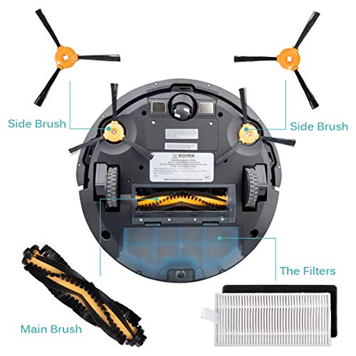 KEEPOW Kit Accesorios de Recambio para Cecotec Conga Excellence 990 Robot Aspiradora, Material Premium, Pack Familiar de 1 Cepillo Principal + 3 Filtros Hepa + 8 Cepillos Laterales, Set de 12 pcs