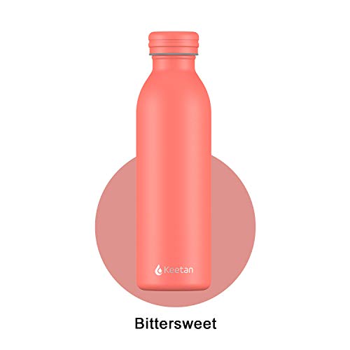 Keetan - Botella de agua de acero inoxidable Aislamiento al vacío de doble pared - 12 horas de calor, 24 horas de frío Sin BPA a prueba de fugas - Deportes, Ciclismo o entrenamiento en exteriors 600ML Keetan - Botella de agua de acero inoxidable Aislamiento al vacío de doble pared - 12 horas de calor, 24 horas de frío Sin BPA a prueba de fugas - Deportes, Ciclismo o entrenamiento en exteriors 600ML
