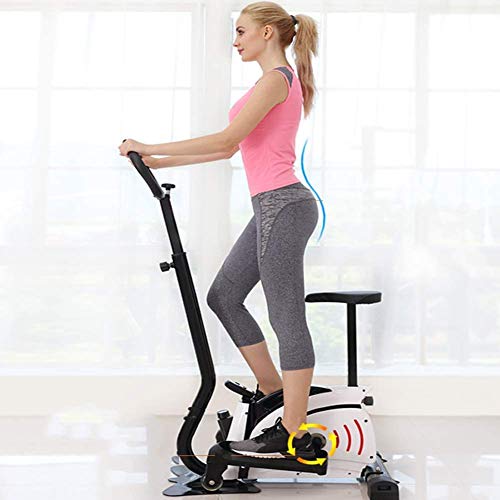 KEKEYANG Cycling Bicicleta elíptica, Fitness Cardio Pérdida de peso de la máquina de entrenamiento, 2-en-1 elíptica de la bicicleta estática for uso particular con asiento y pantalla de la consola, Ca