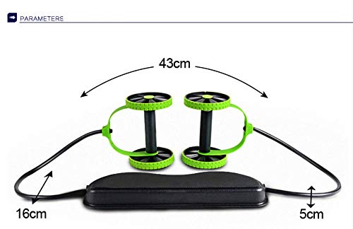 KEKEYANG Ejercicio Con un balancín abdominales rueda casa abdominal rueda de la rueda de cuerda de silencio tirón multi-función de los hombres y mujeres de doble delgada del vientre estómago reducción