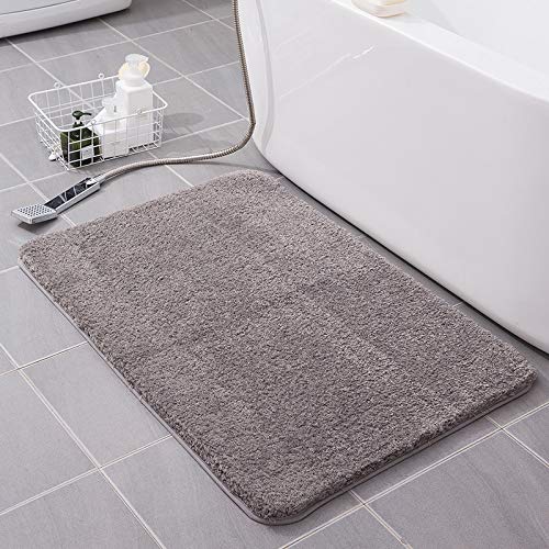 KELOFO Alfombra Baño, Antideslizante de Microfibra Alfombrilla Baño Lavable a Máquina Alfombrilla de Baño, 40 x 60 cm Gris