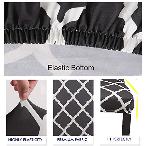 KELUINA 2/4/6 Piezas Fundas Sillas XL Comedor Funda Protectora, Protector Elástico De La Silla Fundas De Los Asientos para El Comedor Banquete De Boda Decoración del Partido (Negro,6 Pack) KELUINA 2/4/6 Piezas Fundas Sillas XL Comedor Funda Protectora, Protector Elástico De La Silla Fundas De Los Asientos para El Comedor Banquete De Boda Decoración del Partido (Negro,6 Pack)