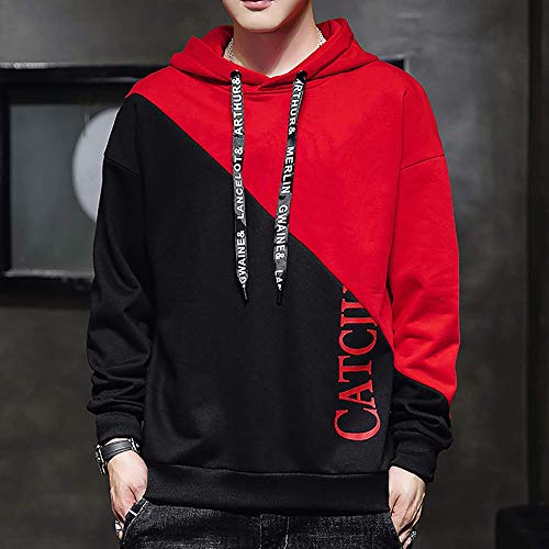 KENAIJING Hombre Sudadera con Capucha Deportiva Manga Larga Hoodie Camisa de Entrenamiento Casual (Rojo, 2XL) KENAIJING Hombre Sudadera con Capucha Deportiva Manga Larga Hoodie Camisa de Entrenamiento Casual (Rojo, 2XL)