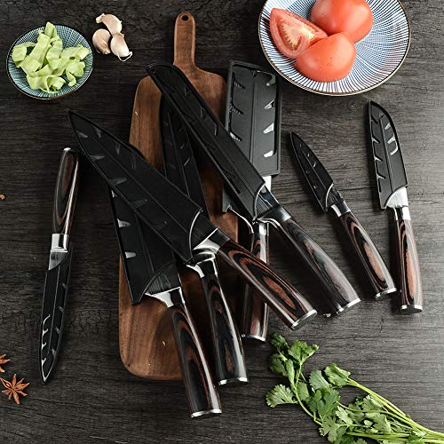 KEPEAK Cuchillo de Cocina, Cuchillos de Cocina Afilados de Acero Inoxidable de Diferentes Tamaños con Agarre Cómodo, Cuchillo de Cocina/Restaurante a Prueba de Herrumbre (G)