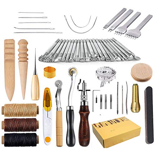 KEREITH Kits de reparación de Costura de Cuero 59 Piezas Máquinas de Coser Cuero Equipo de Trabajo para Costura Manual Sutura. Dispositivo de compresión u Cuero de Montura KEREITH Kits de reparación de Costura de Cuero 59 Piezas Máquinas de Coser Cuero Equipo de Trabajo para Costura Manual Sutura. Dispositivo de compresión u Cuero de Montura