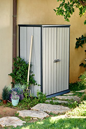 Keter - Cobertizo de jardín exterior Duotech Hight Store, Color gris, 140 x 77 x 181.5 cm / 1500 L