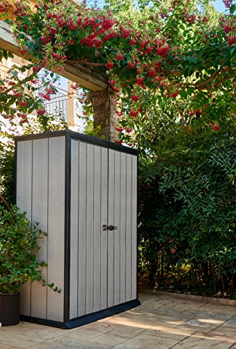 Keter - Cobertizo de jardín exterior Duotech Hight Store, Color gris, 140 x 77 x 181.5 cm / 1500 L