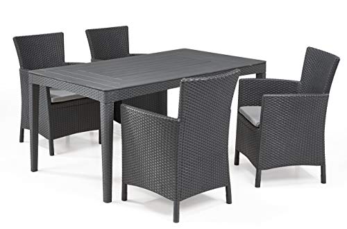 Keter Iowa Sillón de exterior e interior con cojín incluido, Grafito Keter Iowa Sillón de exterior e interior con cojín incluido, Grafito