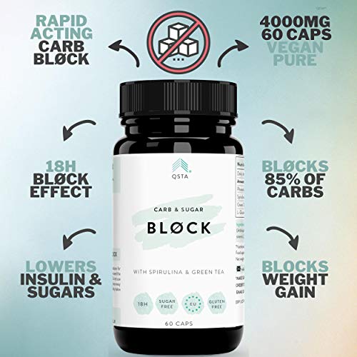 Keto Actives Carb & Sugar BLOCK 4000mg (60 CAPS) - Bloqueador de Hidratos & Azucar + Proteccion Aumento de Peso - Compañero perfecto para toda dieta y Protege de carbohidratos y azucar +MEDICOS