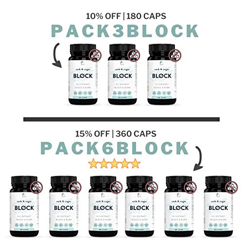 Keto Actives Carb & Sugar BLOCK 4000mg (60 CAPS) - Bloqueador de Hidratos & Azucar + Proteccion Aumento de Peso - Compañero perfecto para toda dieta y Protege de carbohidratos y azucar +MEDICOS