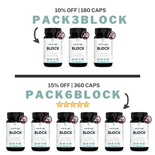 Keto Actives Carb & Sugar BLOCK 4000mg (60 CAPS) - Bloqueador de Hidratos & Azucar + Proteccion Aumento de Peso - Compañero perfecto para toda dieta y Protege de carbohidratos y azucar +MEDICOS