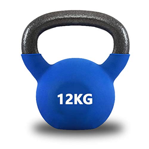 Kettlebells Recubiertos de Vinilo Peso Disponible: 8KG, 10KG, 12KG, Kettlebell Weight Set Comfort Grip Mango Ancho para El Hogar y El Gimnasio Equipo de Entrenamiento Físico