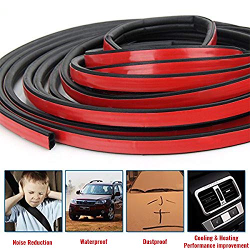 Keyzone - Junta universal para puerta de coche, 10 m, perfil de goma, protección de cantos, insonorizante, forma de B, color negro