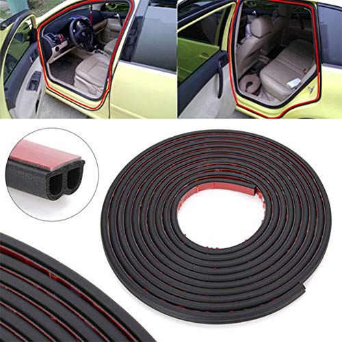 Keyzone - Junta universal para puerta de coche, 10 m, perfil de goma, protección de cantos, insonorizante, forma de B, color negro