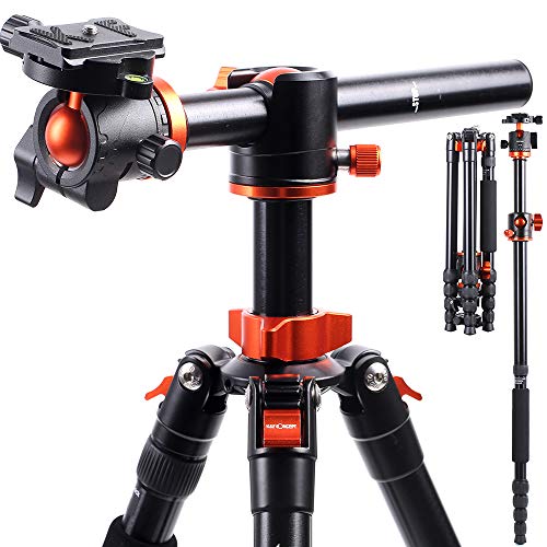 K&F Concept 170cm Trípode Cámara Reflex TM2515T1 con Monopie, 360° y 180° Columna Central Transversal, 360° Rótula de Bola Panorámica y 1/4" Placa Rápida Liberación para Cámara DSLR Canon Nikon Sony K&F Concept 170cm Trípode Cámara Reflex TM2515T1 con Monopie, 360° y 180° Columna Central Transversal, 360° Rótula de Bola Panorámica y 1/4" Placa Rápida Liberación para Cámara DSLR Canon Nikon Sony