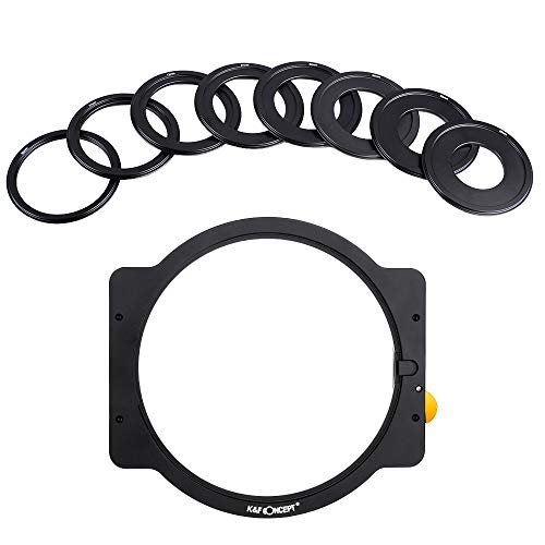 K&F Concept Portafiltro de Metal para Filtro Cuadrado Soporte de Filtro con 8 Anillos Adaptadores K&F Concept Portafiltro de Metal para Filtro Cuadrado Soporte de Filtro con 8 Anillos Adaptadores