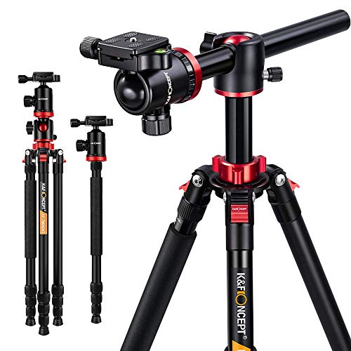 K&F Concept Trípode Profesional TM2534T Trípode Extensible Monopod 4 Secciones con 360° y 180° Columna Central Cabeza de Bola Placa Rápida Liberazación para Cámara DSLR Canon Nikon Sony GoPro K&F Concept Trípode Profesional TM2534T Trípode Extensible Monopod 4 Secciones con 360° y 180° Columna Central Cabeza de Bola Placa Rápida Liberazación para Cámara DSLR Canon Nikon Sony GoPro