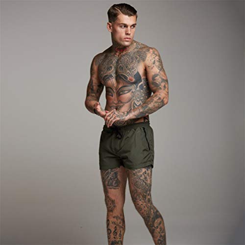 Kfnire Bañadores de natación, Pantalones Cortos de los Hombres de Secado rápido Playa Surf Corriendo Pantalones Cortos de natación Boxeadores Ligero Shorts (EU L=Tag XL, Verde)