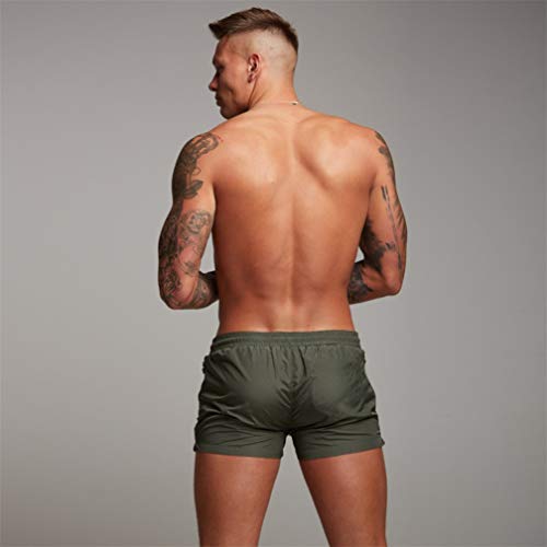 Kfnire Bañadores de natación, Pantalones Cortos de los Hombres de Secado rápido Playa Surf Corriendo Pantalones Cortos de natación Boxeadores Ligero Shorts (EU M=Tag L, Verde)