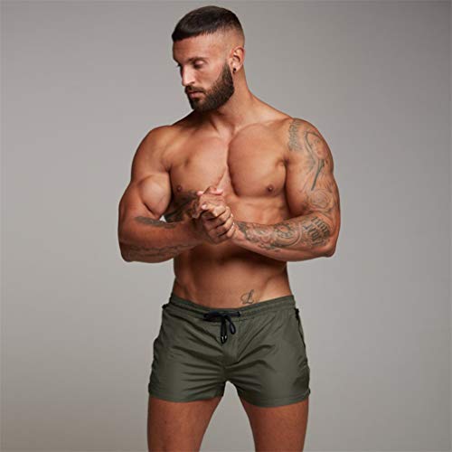 Kfnire Bañadores de natación, Pantalones Cortos de los Hombres de Secado rápido Playa Surf Corriendo Pantalones Cortos de natación Boxeadores Ligero Shorts (EU M=Tag L, Verde)