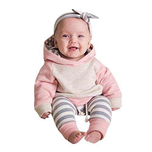 Kfnire - Conjunto de bebé compuesto de pantalones y sudadera con capucha, diseño de leopardo Striscia Rosa 0- 3 meses Kfnire - Conjunto de bebé compuesto de pantalones y sudadera con capucha, diseño de leopardo Striscia Rosa 0- 3 meses