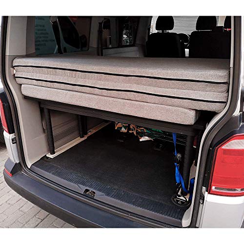 KFoam.es Colchón Plegable para Volkswagen T5, T6, Multivan, California Beach y Caravelle 185x148x8 cm