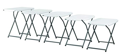 KG KitGarden - Mesa Auxiliar Plegable y Ajustable en Altura,75x50x56-73cm, Blanco, Folding KG KitGarden - Mesa Auxiliar Plegable y Ajustable en Altura,75x50x56-73cm, Blanco, Folding