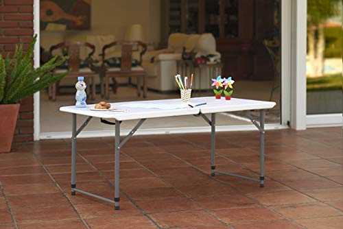 KG KitGarden - Mesa Plegable Multifuncional, 122x60x58/74cm, Blanco, Folding 122