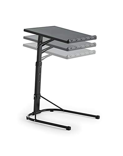 KG KitHome - Mesa Auxiliar Plegable con Altura Ajustable, 43x43x63/68/73cm, Negro, Multitable