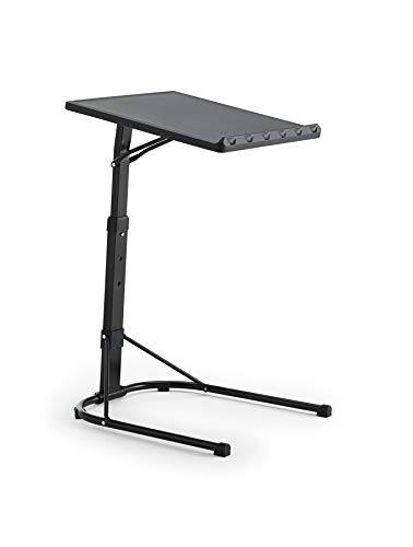 KG KitHome - Mesa Auxiliar Plegable con Altura Ajustable, 43x43x63/68/73cm, Negro, Multitable